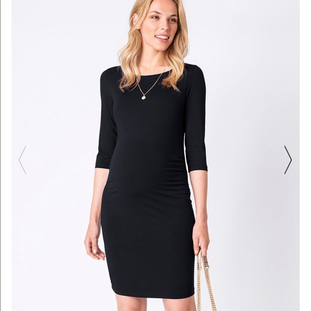 Seraphine black maternity shift dress - size 8